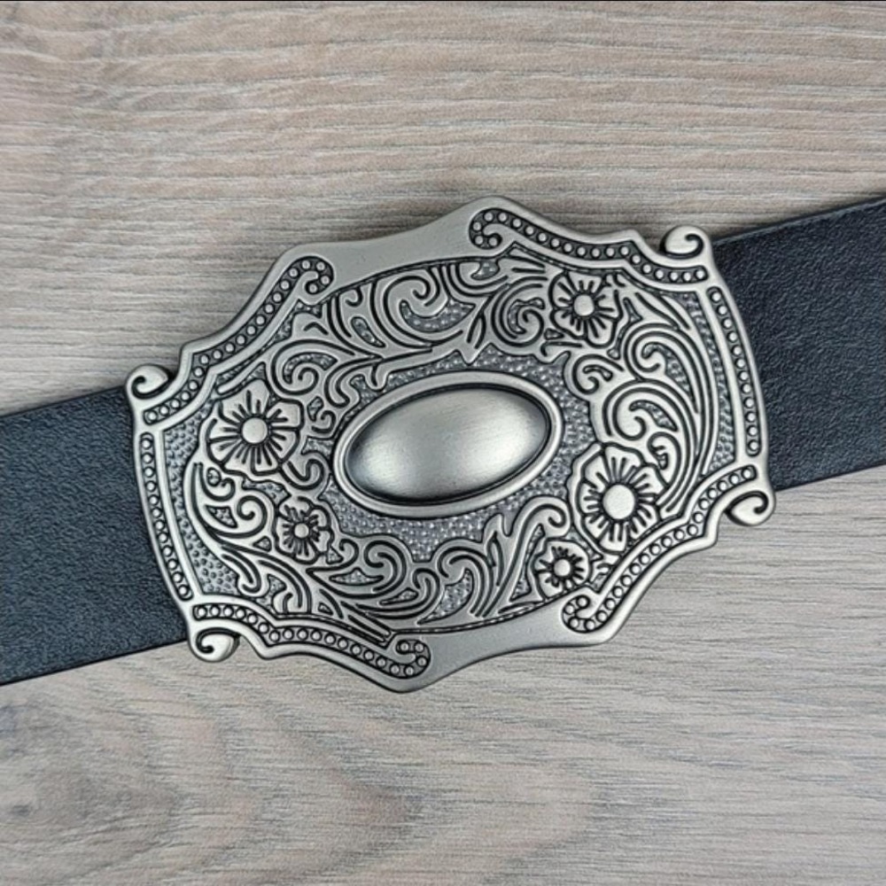 Women's Engraved Silvertone Belt Buckle NEW!